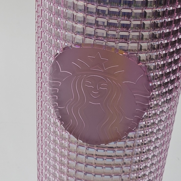 pink bubblegum grid 24 ounce venti tumbler with yellow straw ☆☆ new☆☆ - Picture 2 of 16